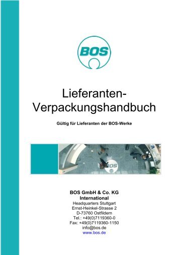 Verpackungshandbuch - BOS GmbH & Co. KG