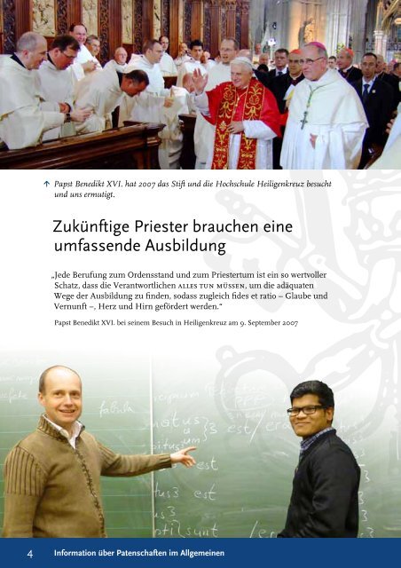 Patenschaftsfolders 2013 - im Stift Heiligenkreuz