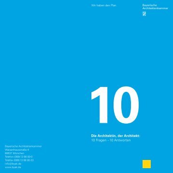 10 Fragen – 10 Antworten - Bayerische Architektenkammer