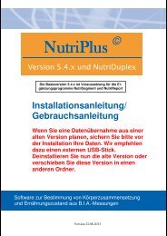 Gebrauchsanleitung NutriPlus - Data Input GmbH Darmstadt