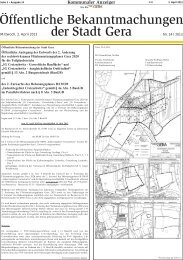 Öffentliche Bekanntmachungen der Otto-Dix-Stadt Gera (14/2013)