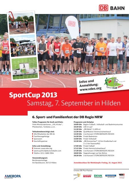 SportCup 2013 Samstag, 7. September in Hilden - VDES - Verband ...