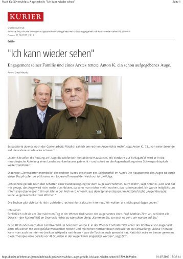 "Ich kann wieder sehen"