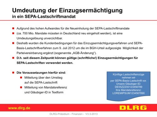 SEPA-Lastschrift - DLRG