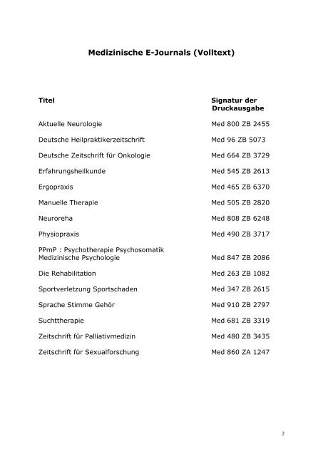 Neuerwerbungen aus dem Fachgebiet Medizin. Juli 2013