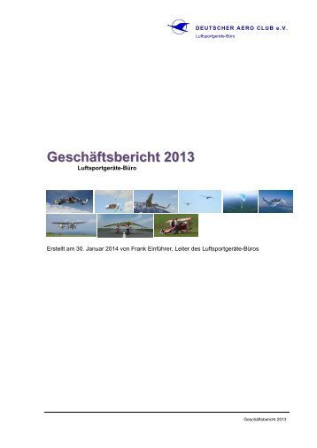 Jahresbericht 2013 - DAeC Deutscher Aeroclub