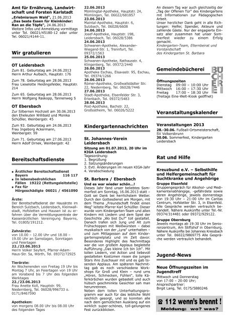 AMTS- UND MITTEILUNGSBLATT - Leidersbach