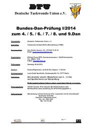 Bundes-Dan-Prüfung I/2014 zum 4. / 5. / 6. / 7. / 8. und 9.Dan