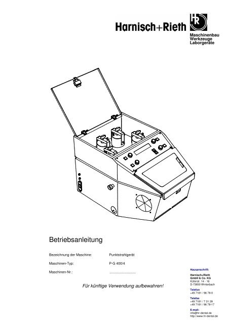 P-G 400/4 - Harnisch+Rieth GmbH+Co.KG