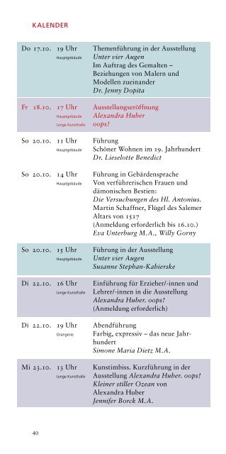 Programm - Staatliche Kunsthalle Karlsruhe