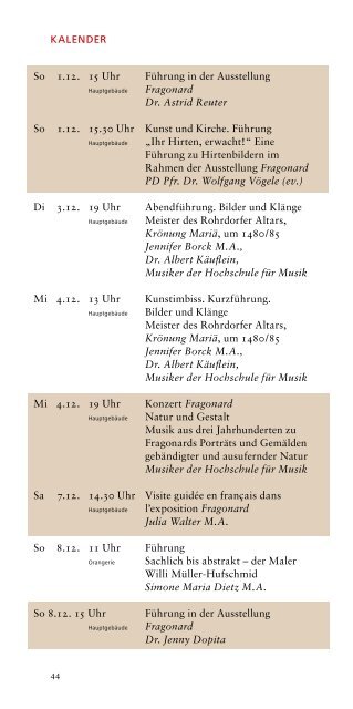 Programm - Staatliche Kunsthalle Karlsruhe