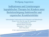 Indikationen und Limitierungen logopädischer Therapie bei Kindern ...