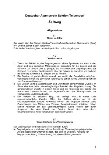 Satzung zur Abstimmung Hauptversammlung 2004 - DAV Teisendorf