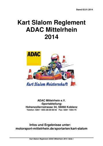 Kart Slalom Reglement ADAC Mittelrhein 2014 - ADAC Mittelrhein eV