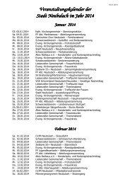 Veranstaltungskalender 2014 komplette Übersicht - Neubulach