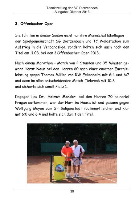 Ausgabe Oktober 2013 - SG DIETZENBACH