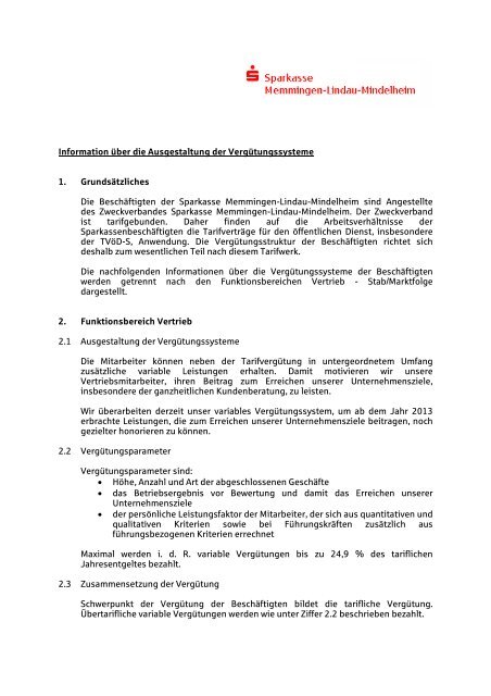 Offenlegungsbericht Sparkasse Memmingen Lindau Mindelheim