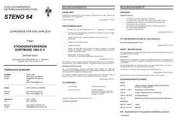 Programm 2014 - Stenografenverein Hombruch-Barop e. V