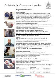 Programm Oktober 2013 - Ostfriesisches Teemuseum