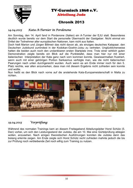 Chronik 2013 - Turnverein Garmisch 1868 eV