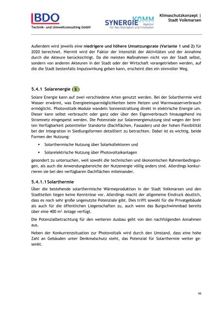 Klimaschutzkonzept der Stadt Volkmarsen