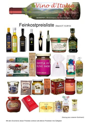 Feinkost - Vino d'Italia Weindepot