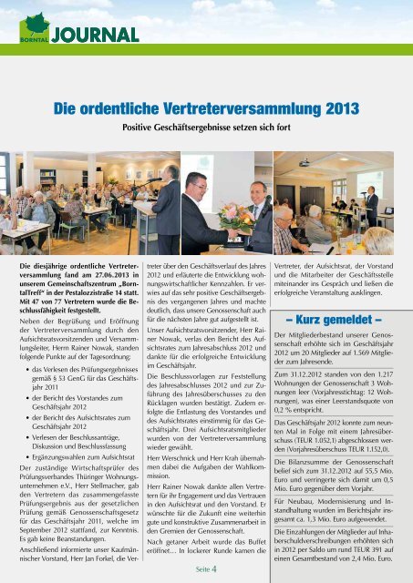 journal - Erfurter Wohnungsbaugenossenschaft „Borntal“ eG
