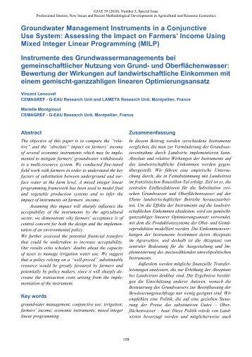 Groundwater Management Instruments in a ... - AgEcon Search