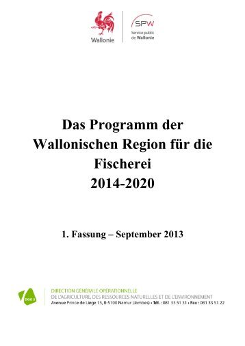 Das Programm der Wallonischen Region für die Fischerei 2014-2020
