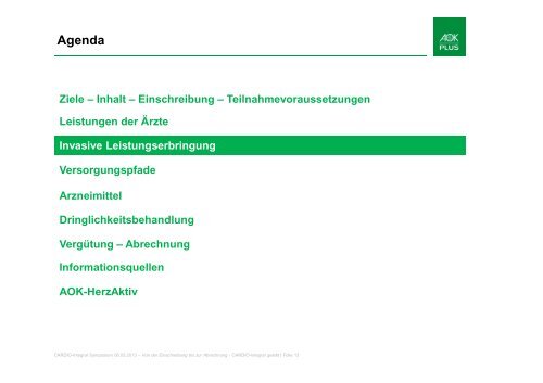 CARDIO-Integral gelebt - AOK-Gesundheitspartner