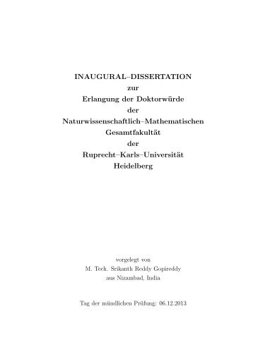 INAUGURAL–DISSERTATION zur Erlangung der Doktorwürde der ...