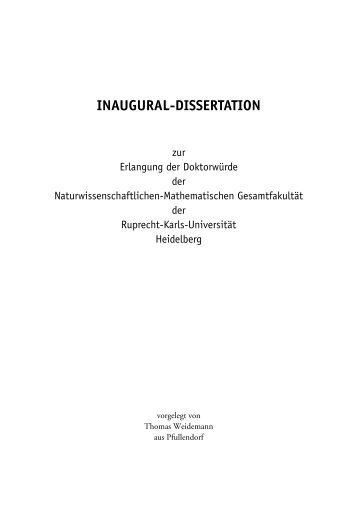 Thomas Weidemann: Dissertation - Ruprecht-Karls-Universität ...