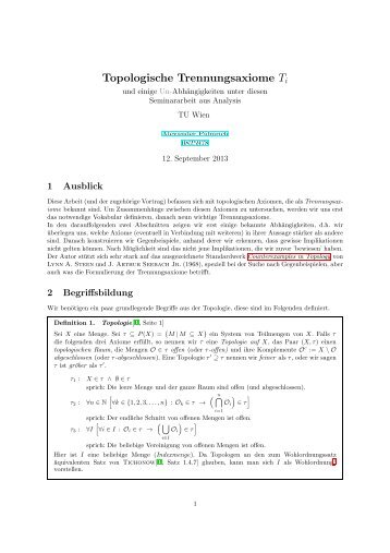 Topologische Trennungsaxiome Ti