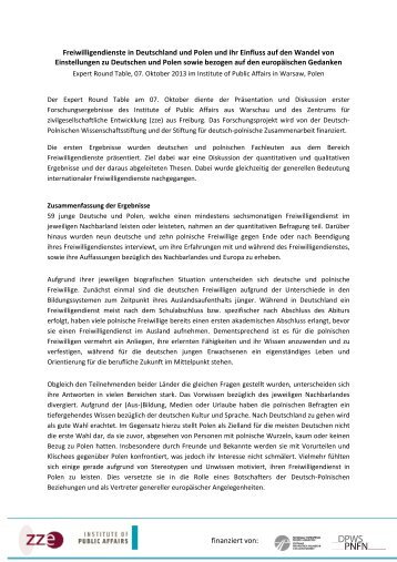 finanziert von: Freiwilligendienste in Deutschland und Polen ... - BBE