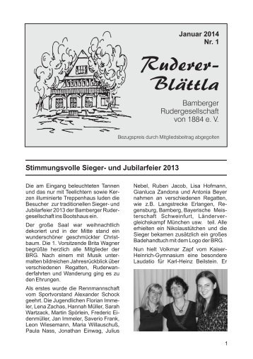 Ruderer-Blättla Nr. 1 - Bamberger Rudergesellschaft von 1884 e.V.