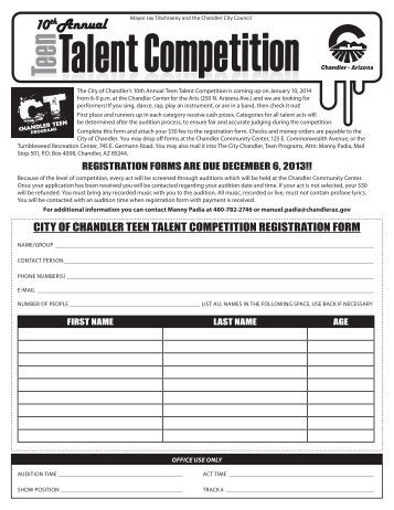 Teen Center Registration Form The 7