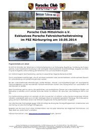 Geschenk Fahrsicherheitstraining - Porsche Club CMS