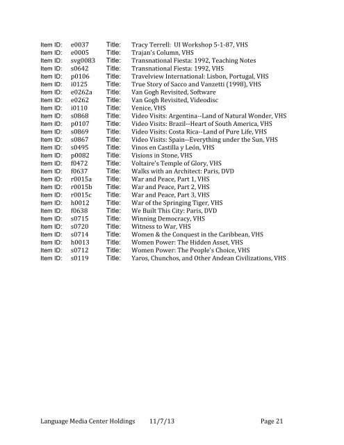 Current LMC Holdings, November 2013