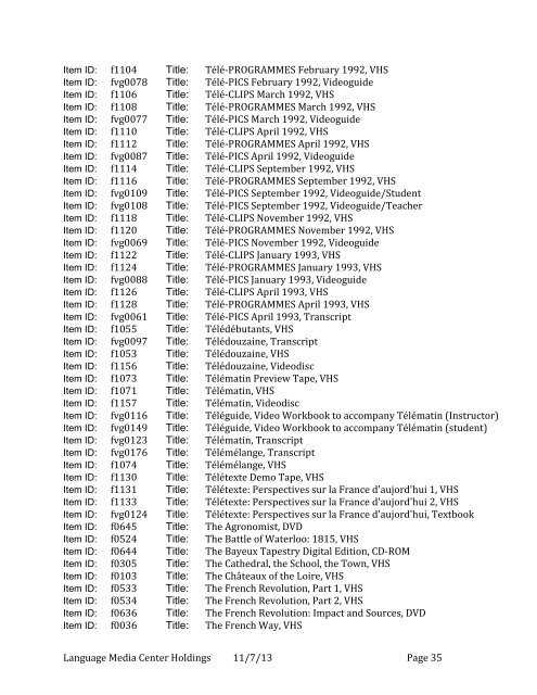 Current LMC Holdings, November 2013