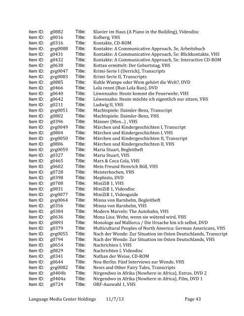 Current LMC Holdings, November 2013