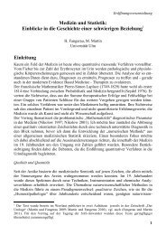 Medizin und Statistik: Einblicke in die Geschichte einer ... - SAS-Wiki