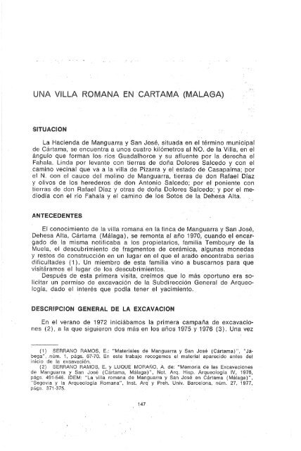 UNA VILLA ROMANA EN CARTAMA (MÁLAGA) - Dialnet