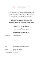 Selbstregulation als ein Basiskonzept der Prävention - Hochschule ...