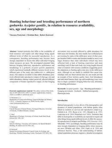 Hunting behaviour and breeding performance of northern ... - CSIC