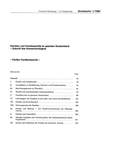 Fünfter Familienbericht - Deutscher Bundestag