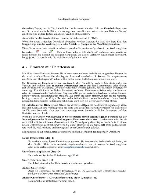 Das Handbuch zu Konqueror - KDE Documentation