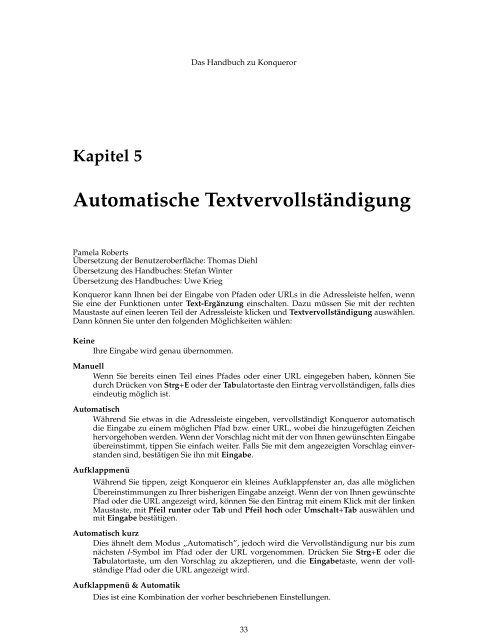 Das Handbuch zu Konqueror - KDE Documentation