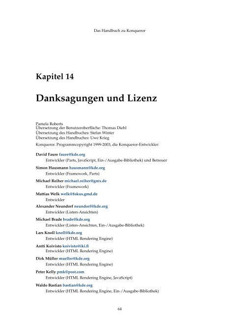 Das Handbuch zu Konqueror - KDE Documentation