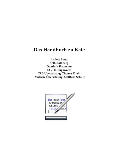 Das Handbuch zu Kate - KDE Documentation