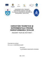 cercetări teoretice şi experimentale privind hidroformarea ... - Doctorat
